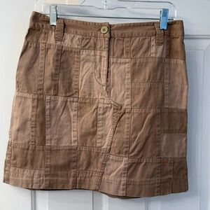 J. Crew Tan Patchwork Mini Skirt
